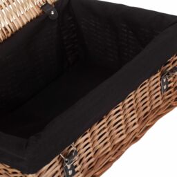 Red Hamper Wicker Large Cotton Lined Hamper in Black - thumbnail 3