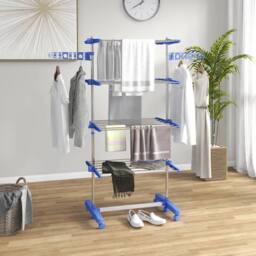 Havendro 4-Tier Large Clothes Airer Stainless Steel Clothes in Blue - thumbnail 4