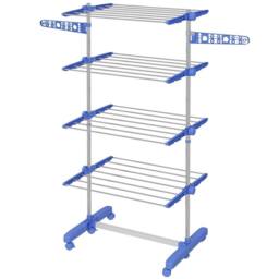 Havendro 4-Tier Large Clothes Airer Stainless Steel Clothes in Blue
