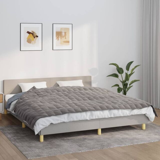 Berkfield Home Weighted Blanket Grey 155x220 cm 7 kg Fabric - image 1
