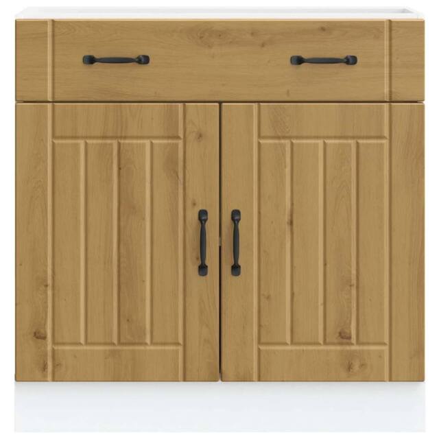 Berkfield Home Kitchen Base Cabinet Lucca Artisan Oak Engineered Wood in Brown - image 1