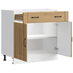 Berkfield Home Kitchen Base Cabinet Lucca Artisan Oak Engineered Wood in Brown - thumbnail 4