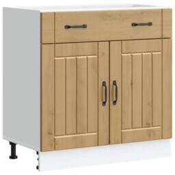 Berkfield Home Kitchen Base Cabinet Lucca Artisan Oak Engineered Wood in Brown - thumbnail 3