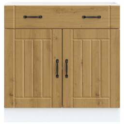 Berkfield Home Kitchen Base Cabinet Lucca Artisan Oak Engineered Wood in Brown - thumbnail 1