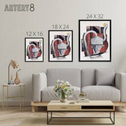 "Artery8 Industrial Machinery Cubist Painting Demuth Framed Canvas Wall Art in White - Size: W12"" x H16""" - thumbnail 4