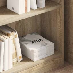 Berkfield Home Bookshelf Sonoma Oak 80x24x75 cm Engineered Wood in Brown - Size: 80 x 24 x 75 cm - thumbnail 3