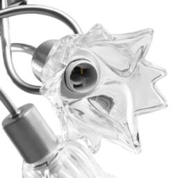 Berkfield Home Elegant Ceiling Lamp with Transparent Glass Shades for 3 E14 Bulb in Silver - thumbnail 8