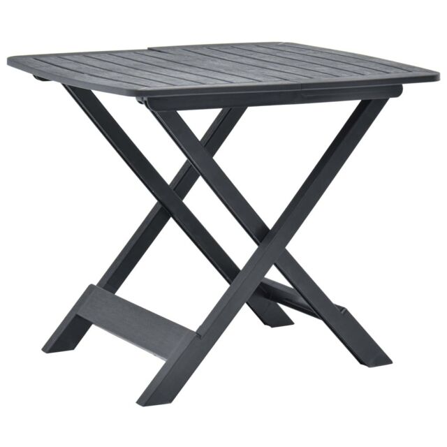 Berkfield Home Folding Garden Table Anthracite 79x72x70 cm Plastic in Black - Size: 79 x 72 x 70 cm - image 1