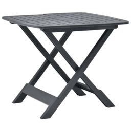 Berkfield Home Folding Garden Table Anthracite 79x72x70 cm Plastic in Black - Size: 79 x 72 x 70 cm - thumbnail 1