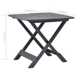 Berkfield Home Folding Garden Table Anthracite 79x72x70 cm Plastic in Black - Size: 79 x 72 x 70 cm - thumbnail 6