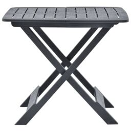 Berkfield Home Folding Garden Table Anthracite 79x72x70 cm Plastic in Black - Size: 79 x 72 x 70 cm - thumbnail 2