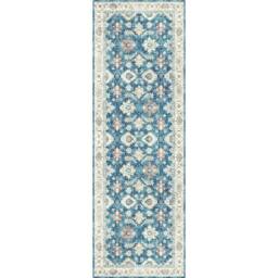 The Rug Shop UK Blue Bordered Floral 7mm Thick Stain-Resistant Traditional Rug - Size: 120 cm x 160 cm - thumbnail 3