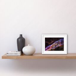 Artery8 Wall Art Print Hubble Space Astronomy Veil Nebula Supernova Remnant Blast Wave Stunning Massive Star Debris Remains Artwork Framed 9X7 Inch - thumbnail 2