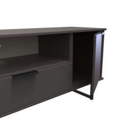 Ready Assembled 2 U Fuji 2 Door 1 Drawer Wide TV Unit (Ready Assembled) in Dark Grey - thumbnail 6