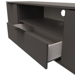 Ready Assembled 2 U Fuji 2 Door 1 Drawer Wide TV Unit (Ready Assembled) in Dark Grey - thumbnail 5