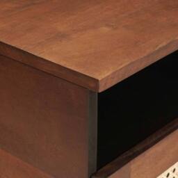 Berkfield Home Coffee Tables with Drawer with Shelf with Storage Brown Cane and… - thumbnail 6
