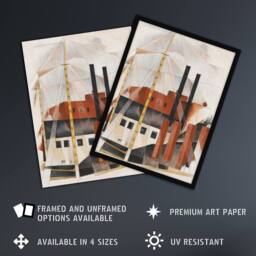 "Artery8 Piano Movers Holiday Cubist Painting Demuth Wall Art Poster Print - Size: W18"" x H24""" - thumbnail 2