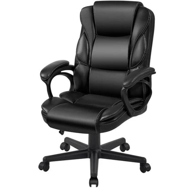 KORVIXA Executive Desk Chair Lumbar Support Big & Tall Computer Chair in Black - Size: 100 cm x 100 cm - image 1