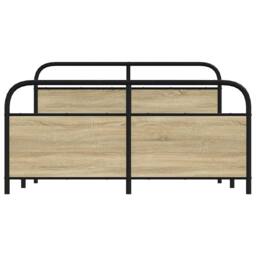 Berkfield Home Metal Bed Frame without Mattress Sonoma Oak 160x200 cm in Brown - thumbnail 4