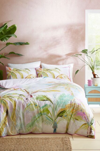 Appletree 'Leilani' 100% Cotton Tropical Print Duvet Cover Set in Green - Size: Super King - image 1