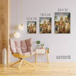 "Artery8 Verrocchio Da Vinci The Baptism Of Christ Canvas Wall Art Print - Size: W18"" x H24""" - thumbnail 4