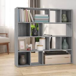 Berkfield Home Book Cabinet/Room Divider Grey Sonoma 105x24x102 cm - Size: 105 x 24 x 102 cm - thumbnail 2
