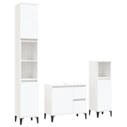 Berkfield Home 3 Piece Bathroom Cabinet Set White Engineered Wood - thumbnail 2