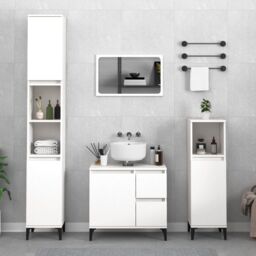 Berkfield Home 3 Piece Bathroom Cabinet Set White Engineered Wood