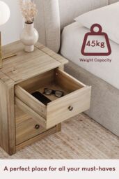 Home Discount Vida Designs Panama 3 Drawer Bedside Chest of Drawers Bedroom Furniture in Brown - thumbnail 4