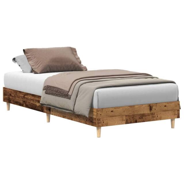 Berkfield Home Bed Frame No Mattress Old Wood 90x200 cm Engineered Wood in Brown - image 1