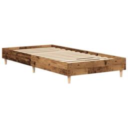 Berkfield Home Bed Frame No Mattress Old Wood 90x200 cm Engineered Wood in Brown - thumbnail 4