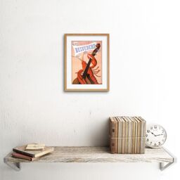 "Artery8 Wall Art Print Belvedere Hotel Casino Lobster Cello Davos Artwork Framed 9X7 Inch in Beige - Size: W7"" x H9""" - thumbnail 2