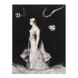 Artery8 Odilon Redon Framed Wall Art Print Haunting Ghostly Female Figure in Black - Size: A4 - thumbnail 3