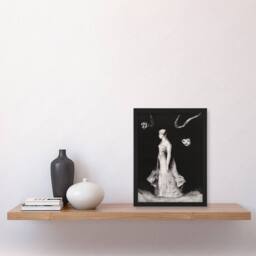 Artery8 Odilon Redon Framed Wall Art Print Haunting Ghostly Female Figure in Black - Size: A4 - thumbnail 2