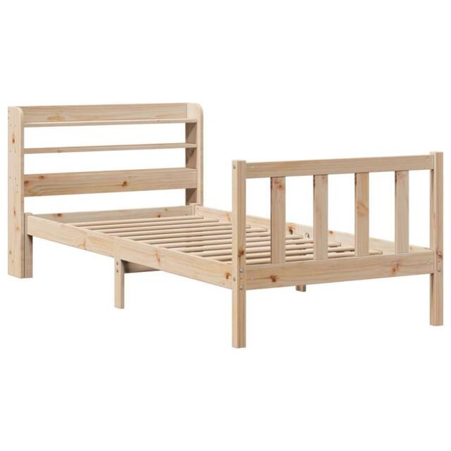 Berkfield Home Beautiful Bed Frame without Mattress 90x200 cm Solid Wood Pine in Light Tan - image 1