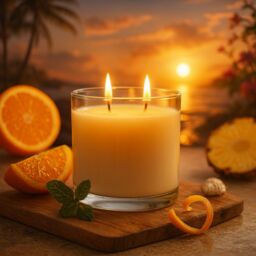 Nicola Spring 3x 400g Soy Wax Scented Candles - Tropical Sunrise Aromatherapy Jar Candle in Clear - thumbnail 2