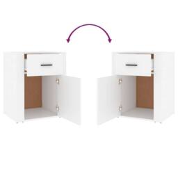 Berkfield Home Classic Bedside Cabinet White 50x36x60 cm Engineered Wood - Size: 50 x 36 x 60 cm - thumbnail 9