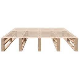 Berkfield Home Bed Frame without Mattress 140x190 cm Solid Wood Pine in Brown - thumbnail 4