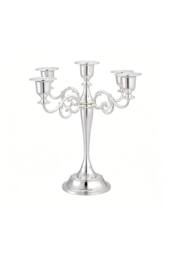 Living and Home 5-Arm Vintage Candelabra Metal Candle Holder in Silver - thumbnail 4