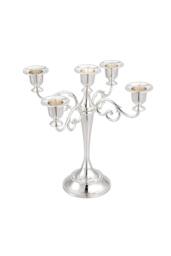 Living and Home 5-Arm Vintage Candelabra Metal Candle Holder in Silver - thumbnail 3