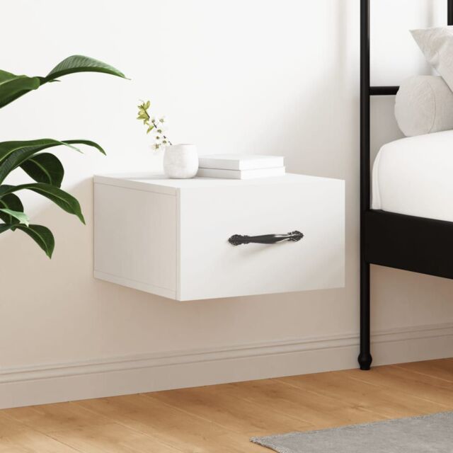 Berkfield Home Wall-mounted Bedside Cabinet White 35x35x20 cm - Size: 35 x 35 x 20 cm - image 1