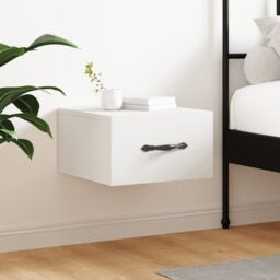 Berkfield Home Wall-mounted Bedside Cabinet White 35x35x20 cm - Size: 35 x 35 x 20 cm - thumbnail 1