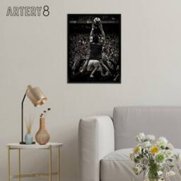 "Artery8 Rugby Sport Lineout Catch Framed Canvas Wall Art Print in Black - Size: W12"" x H16""" - thumbnail 3