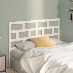 Berkfield Home Bed Headboard White 146x4x100 cm Solid Wood Pine - Size: 146 x 4 x 100 cm - thumbnail 1