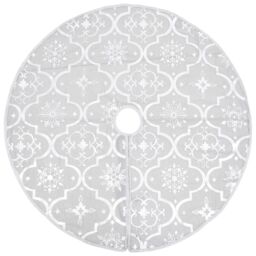 Berkfield Home Luxury Christmas Tree Skirt with Sock White 150 cm Fabric - thumbnail 3
