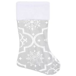Berkfield Home Luxury Christmas Tree Skirt with Sock White 150 cm Fabric - thumbnail 4