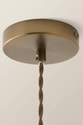 ValueLights Cheltenham Clear Ribbed Glass Dome Pendant Ceiling Light with Bulb in Bronze - thumbnail 4