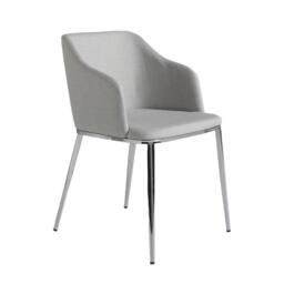 Angel Cerda Grey Upholstered Dining Chair - Chrome Stainless - thumbnail 1