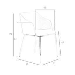 Angel Cerda Grey Upholstered Dining Chair - Chrome Stainless - thumbnail 7