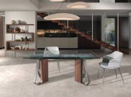 Angel Cerda Grey Upholstered Dining Chair - Chrome Stainless - thumbnail 5